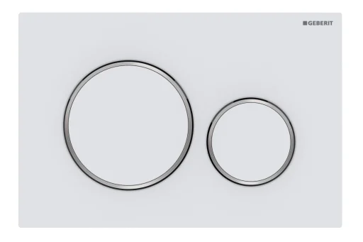 Geberit Sigma20 Betjeningsplate, Matt hvit/Forkrommet
