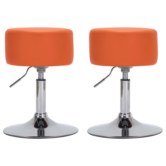 vidaXL barstole 2 stk. kunstlæder orange
