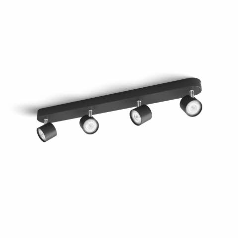 STAR bar/tube black 4x4.5W SELV Dim