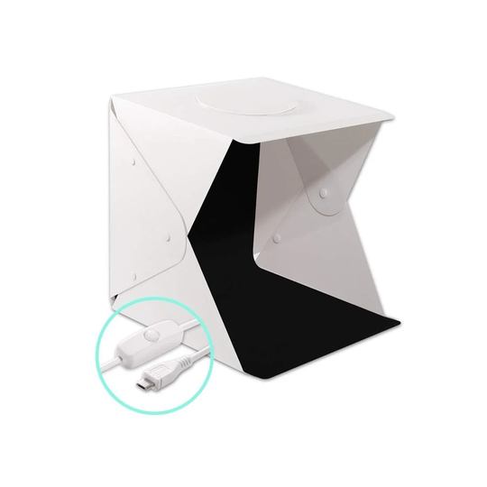 Bærbart fotostudio med USB-drevet LED-belysning