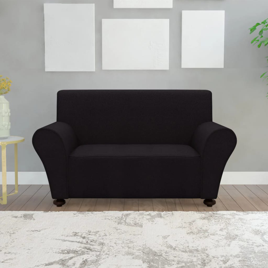 vidaXL elastisk betræk til sofa polyesterjersey sort