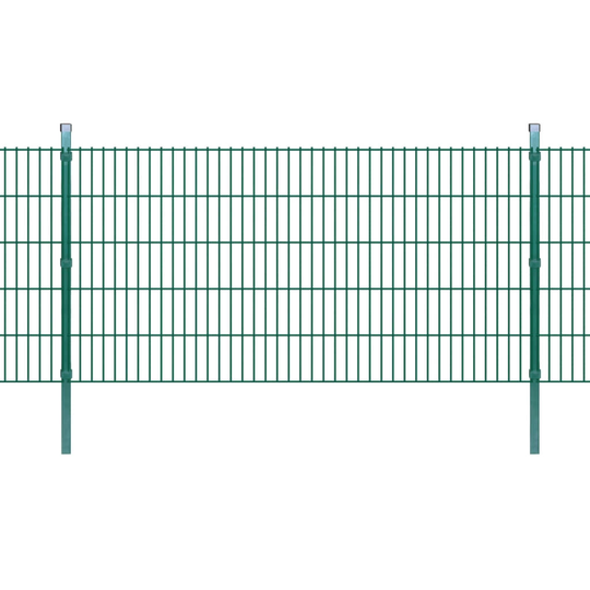 vidaXL 2D paneler og pæle til havehegn, 2.008x1.030 mm, 28 m, grønne
