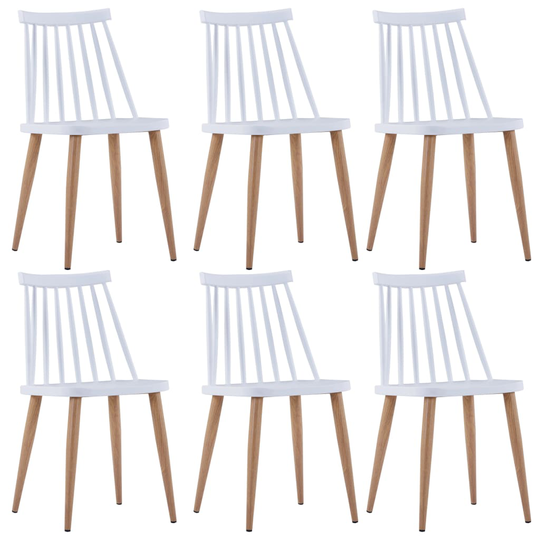 vidaXL spisebordsstole 6 stk. hvid plastik