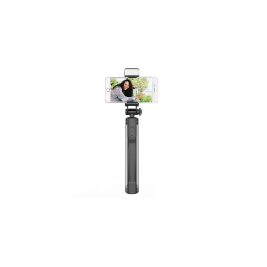Selfiestang med indbygget tripod og LED-lys