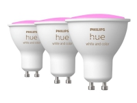 Philips Hue - LED-spot lyspære - GU10 - 4.3 W - klasse G - 16 millioner farver/varmt til køligt hvidt lys - 2000-6500 K (pakke med 3)