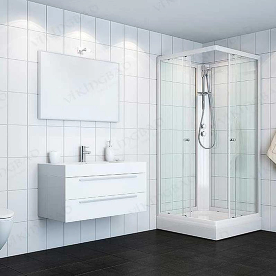Vikingbad Kiev Dusjkabinett Rett H210cm Hvit Matt / 70x90cm Venstre Klart Glass