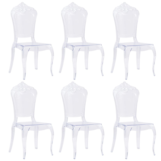vidaXL spisebordsstole 6 stk. transparent polykarbonat
