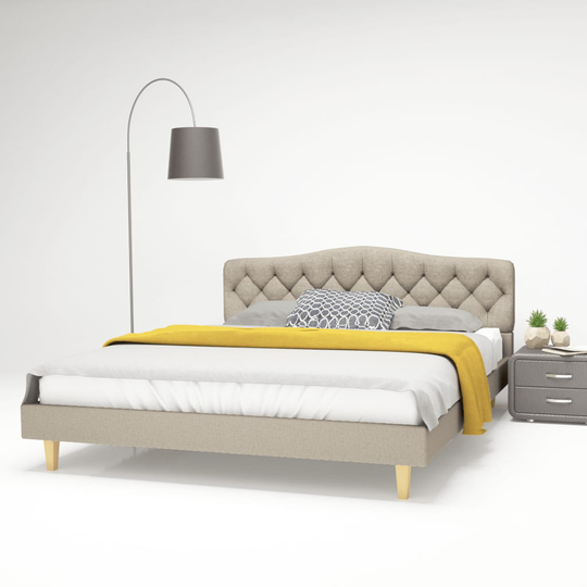 vidaXL seng med madras i memoryskum 160x200 cm stof blå