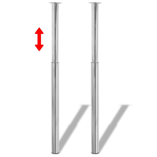 vidaXL teleskopiske bordben i krom 710 mm - 1100 mm