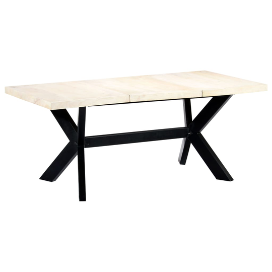 vidaXL spisebord 180 x 90 x 75 cm massivt mangotræ hvid