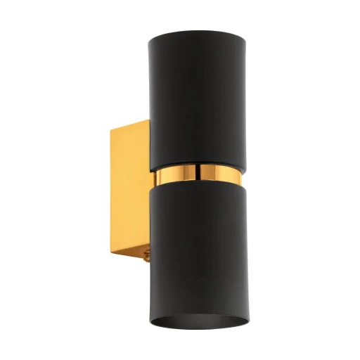 Passa Wall L60 svart/gull, GU10, 2X3W, 3000K