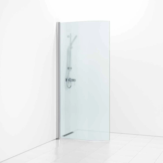 Svedbergs Skoga Dusjdør Buet 90cm / Matt Aluminium Frostet Glass