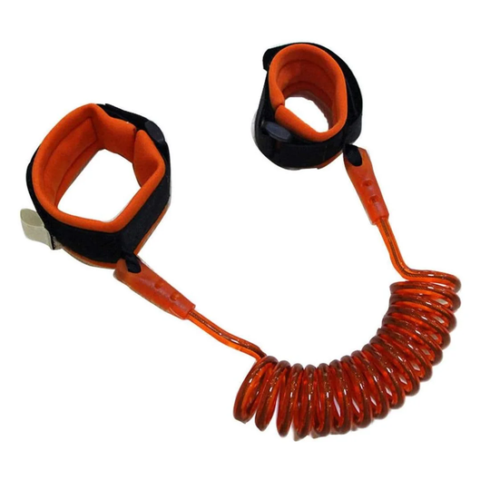 Elastisk børnesnor (fastgøres ved håndleddet). 2 meter. Orange.