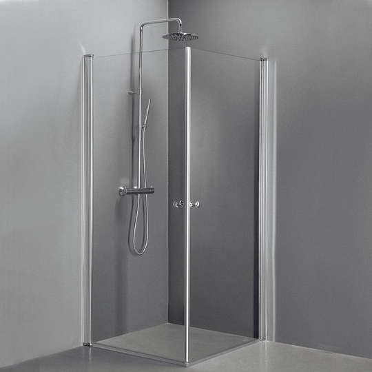 Sanipro Dusjhjørne Camilla Quick Rett Krom / 90x90cm Klart Glass
