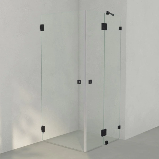 INR Iconic Nordic Rooms Dusjhjørne ARC 14 Måltilpasset Svart Matt / Klart Glass