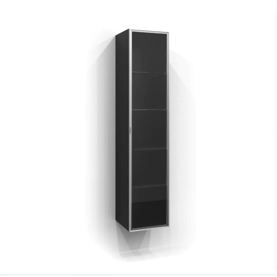 Svedbergs Høyskap Vitrine Dør med Glass 160cm / 35cm Svart + Klart