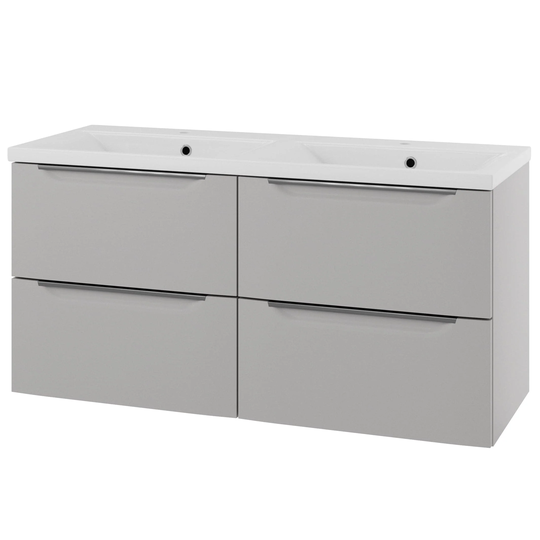 Linn Bad Mari D45cm Servantskap Grå Matt / 120cm Dobbel 4 Skuffer