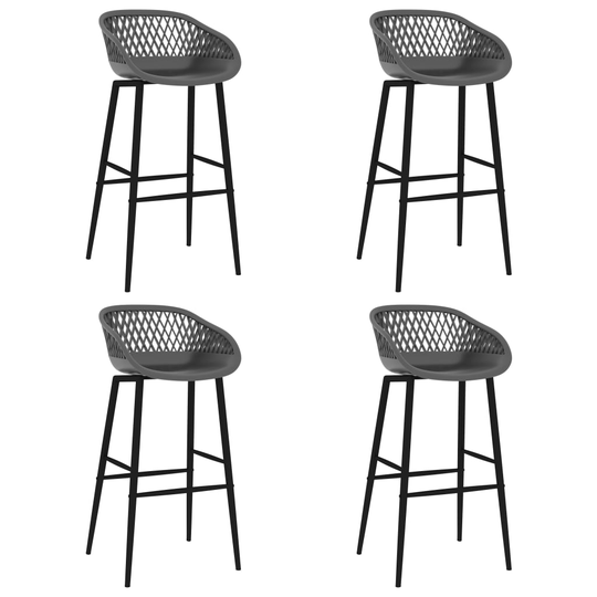 vidaXL barstole 4 stk. grå