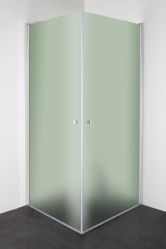 Cassøe SLIM Dusjhjørne 88,5 x 88,5 cm, Frosset glass/Blank profil