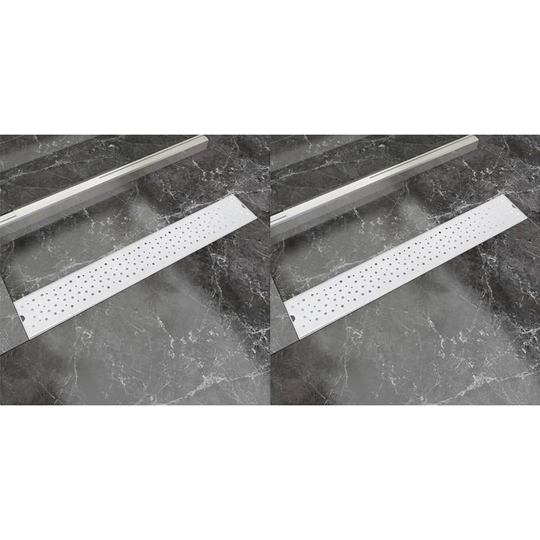 vidaXL lineære bruseafløb 2 stk. bobledesign 730 x 140 mm rustfrit stål