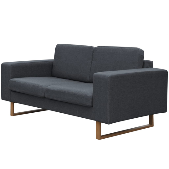 vidaXL 2-personers sofa i stof, mørkegrå