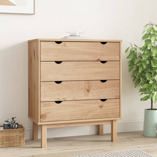 vidaXL kommode 76,5x39,5x90 cm massivt fyrretræ