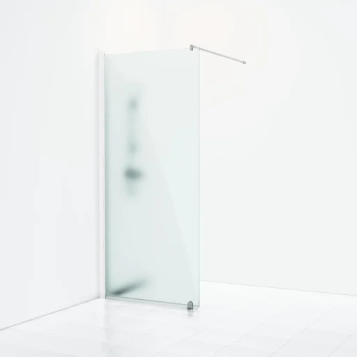 Svedbergs Skoga dusjvegg 90 cm, frostet glass/matt hvit