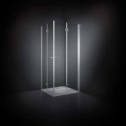 Dansani Match Dusjhjørne 80 x 100 cm, Klart glass/Satin profil - Model 4