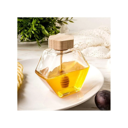 Honningkrukke i glas - Hexagon