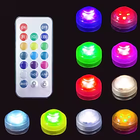 12 stk undervanns nedsenkbar led bassenglys vanntett med fjernkontroll for badekar vase akvariefest bryllupsdekor batteridrevet