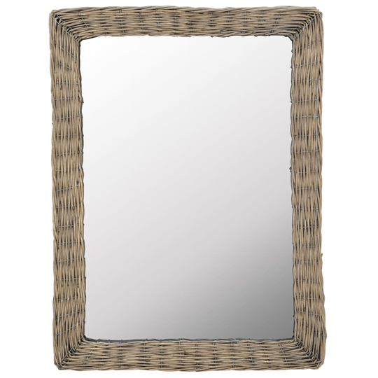 vidaXL spejl i flet 60 x 80 cm brun