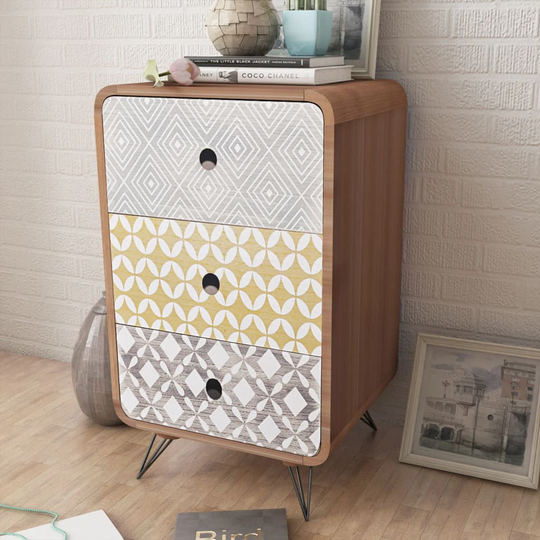 vidaXL sidebord med 3 skuffer brun