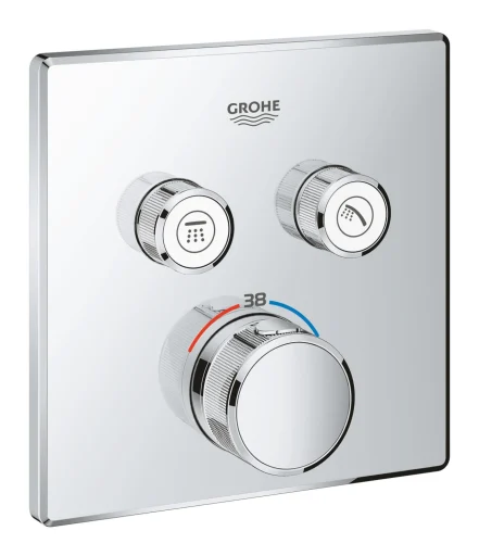 Grohe Grohtherm SmartControl Dusjbatteri m/Termostat, 2 uttak, Krom