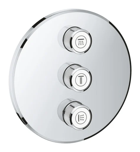 Grohe Grohtherm SmartControl Volume Rundt Kontrollsett, 3 uttak, Krom