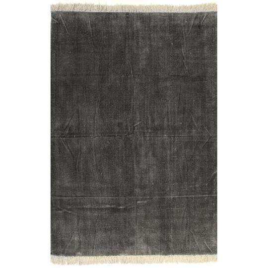 vidaXL kilim-tæppe bomuld 200 x 290 cm antracitgrå
