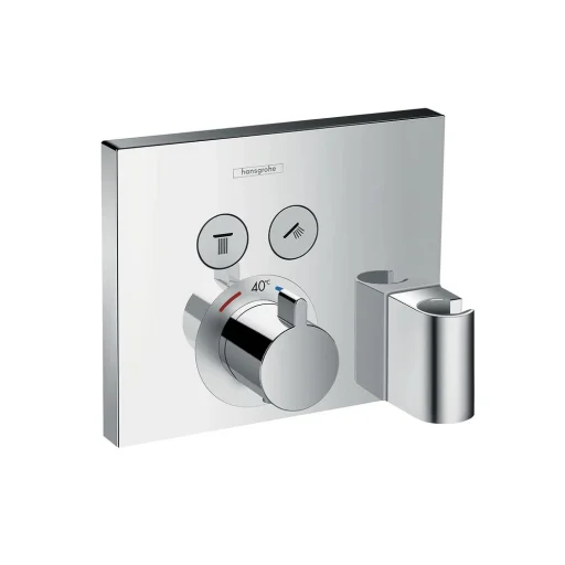 Hansgrohe ShowerSelect Dusjbatteri t/Innbyging m/Termostat, Omskifter & Integrert Dusjholder, Krom