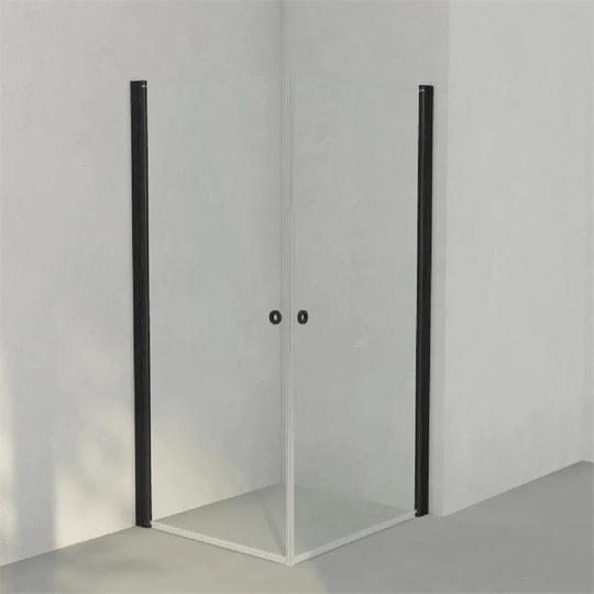 INR Iconic Nordic Rooms Dusjhjørne Linc Angel Original, Klart Glass, Timeless Glass Svart Matt / 90x100cm
