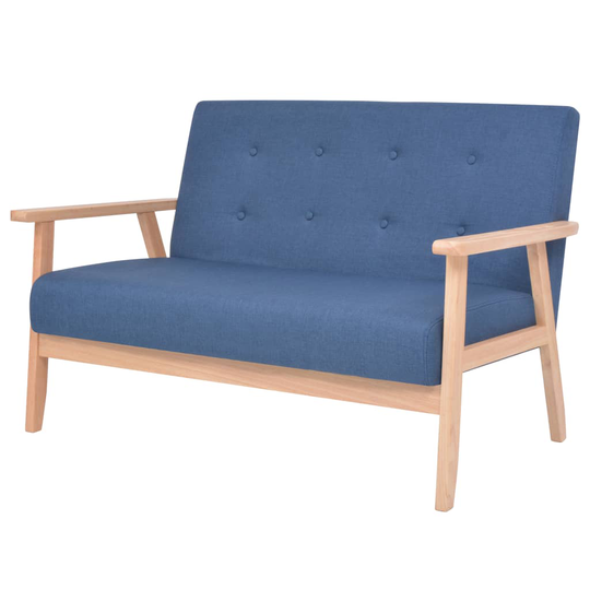 vidaXL 2-personers sofa stof blå