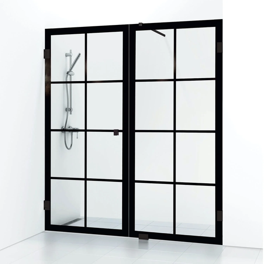 Svedbergs 180° Rista Dusjnisje Kombi (Vegg+dør) 156,5cm / Svart Matt
