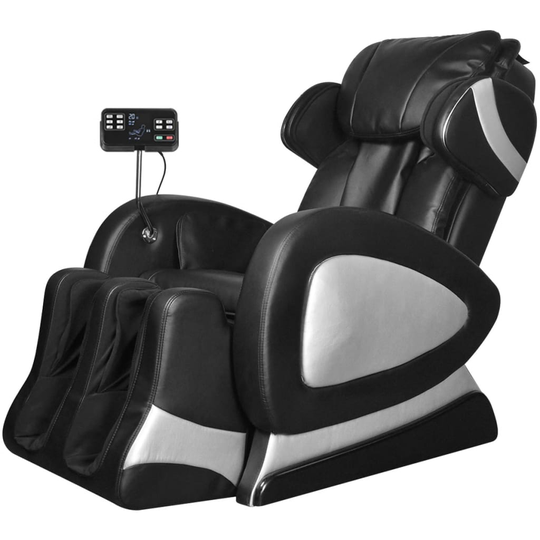 vidaXL elektrisk massagestol kunstlæder med superskærm sort
