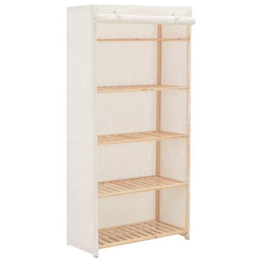 vidaXL klædeskab 79x40x170 cm stof hvid