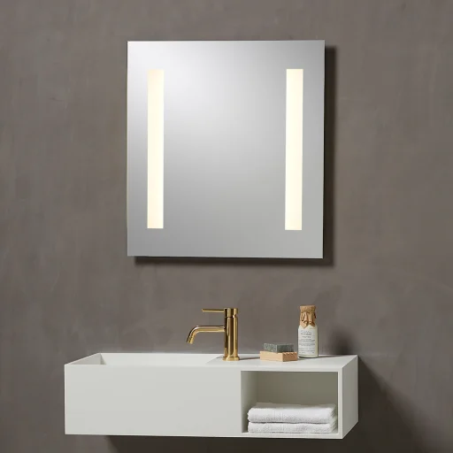 Loevschall Godhavn Speil med LED-belysning 60x65 cm