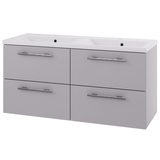 Linn Bad Ingrid D45cm Servantskap Grå Matt / 120cm Dobbel 4 Skuffer