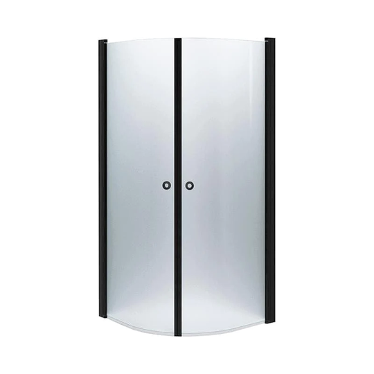 INR Iconic Nordic Rooms Dusjhjørne Linc Niagara Original, Frostet/stripe Glass Svart Matt / 70x70cm Frostet