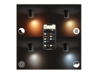 Philips Hue White Ambiance Pillar Spot - Intelligent lysspot, Sort, Bluetooth/Zigbee, LED, GU10, Variabel