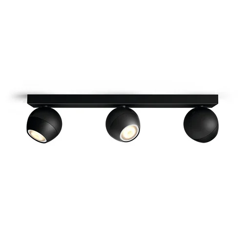 Philips Hue Buckram spotlampe inkl. lysdimmer, 3 spots, sort