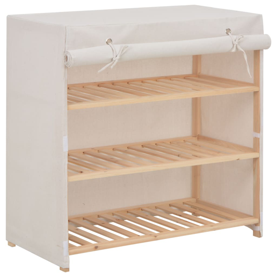 vidaXL skoskab med overtræk 79 x 40 x 80 cm stof hvid