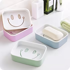 plastsåpeskål såpeholder såpesparer avløpssåpeskål med dreneringsbrett for bad dusj kjøkken