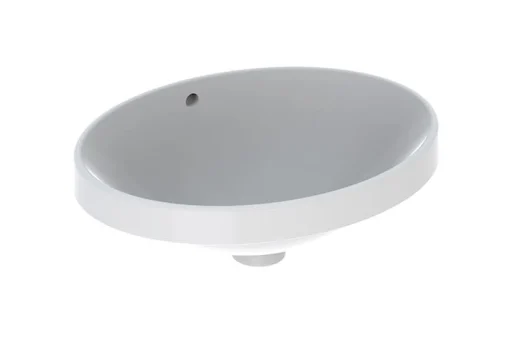 Geberit VariForm servant m/overløp, nedfelling, oval, 50x40 cm, med KeraTect