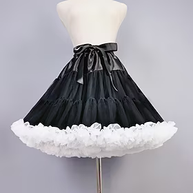 Goth Girl 1950-tallet Cosplay Lolita Underskjørt Tutu crinoline Dame Kostume Årgang Cosplay Ytelse Fest Knelengde Skjørt Maskerade